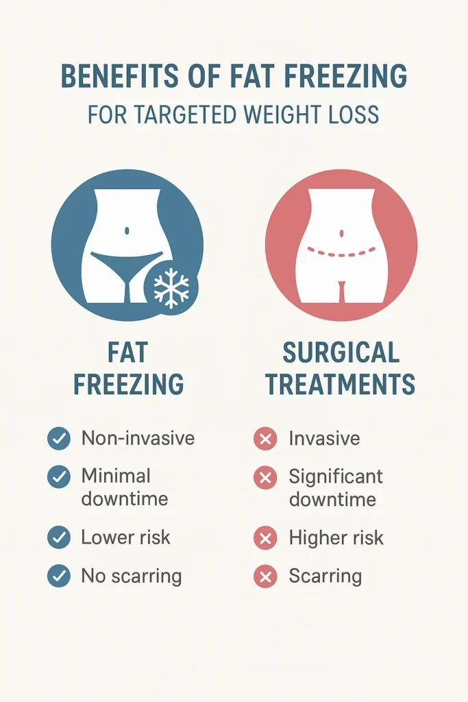 graphic showing the benefits of fat freezing Stourport-on-Severn