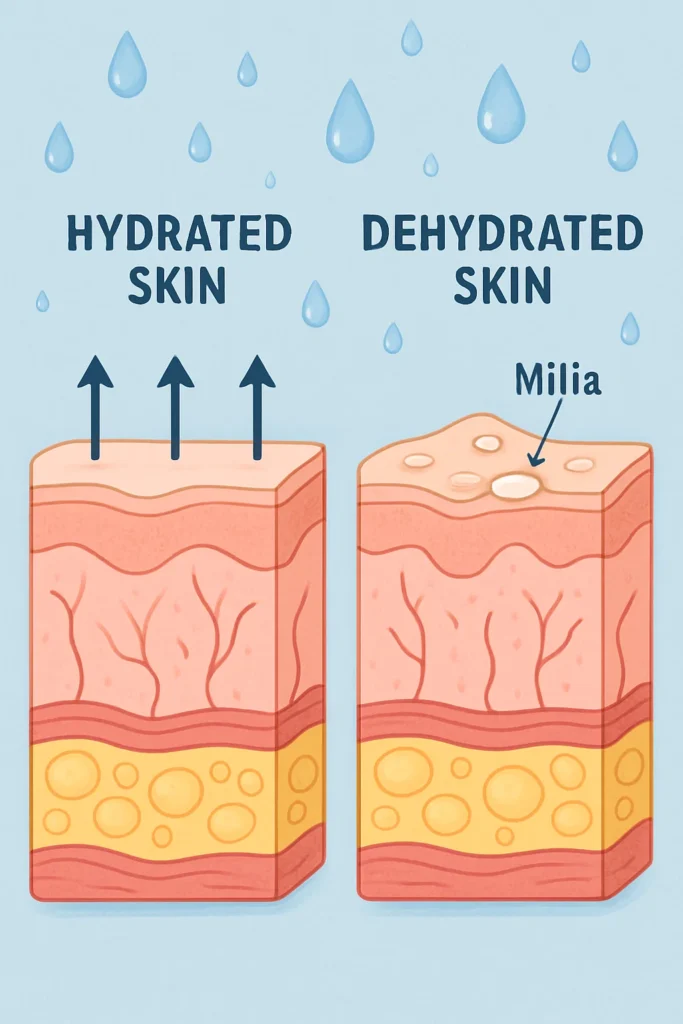 The importance of hydration and milia production Stourport-on-Severn