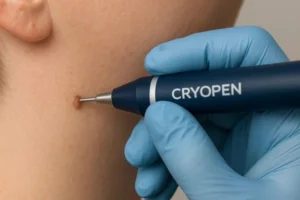 Person receiving skin tag removal Stourport-on-Severn